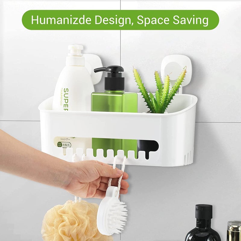 LUXEAR Suction Cup Shower Caddy - No Drilling Removable Shower Caddy - Powerful Suction Shower Organizer Max Hold 22lbs, Waterproof Suction Storage Basket for Bathroom & Kitchen - Image 4